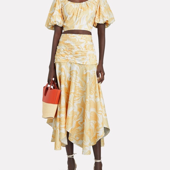 NWT AIIFOS Carrie Puff Sleeve Crop Top - Picture 4 of 7